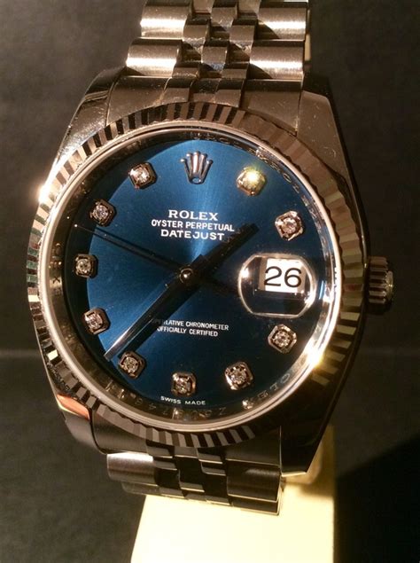 rolex datejust quadrante blu con brillanti